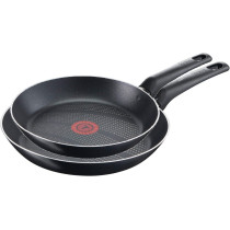 Tefal Cook And Clean Frypan Set 28 Cm 24 Cm Black Aluminium