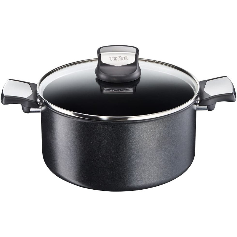 Tefal Expertise Non Stick 24 Cm Casserole With Lid Black Aluminium, C6204672