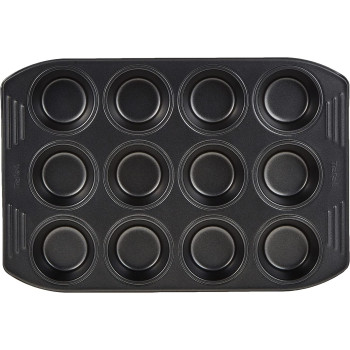 Tefal Easygrip Gold Muffin J1625744 Black Carbon Steel Material