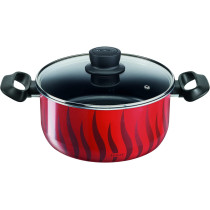 Tefal G6 Tempo Flame 8 Pcs Cooking Set Casseroles Aluminium Red C3079082