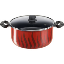 Tefal G6 Tempo Flame 8 Pcs Cooking Set Casseroles Aluminium Red C3079082