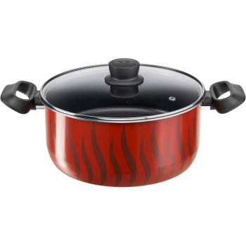 Tefal G6 Tempo Flame 12 Pcs Cooking Set Red Aluminium C3079282