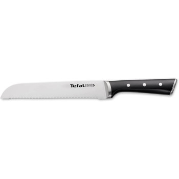 Tefal Ice Force Stainless Steel Bread Knife 20 Cm Serrated Edge Long Lasting Performance K2320414
