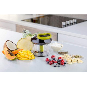 Tefal K1321324 Manual Chopper 5 Seconds 900 Ml Blades Pure E Chop Cutting Mixing Vegetables And Meat Nuts Onions