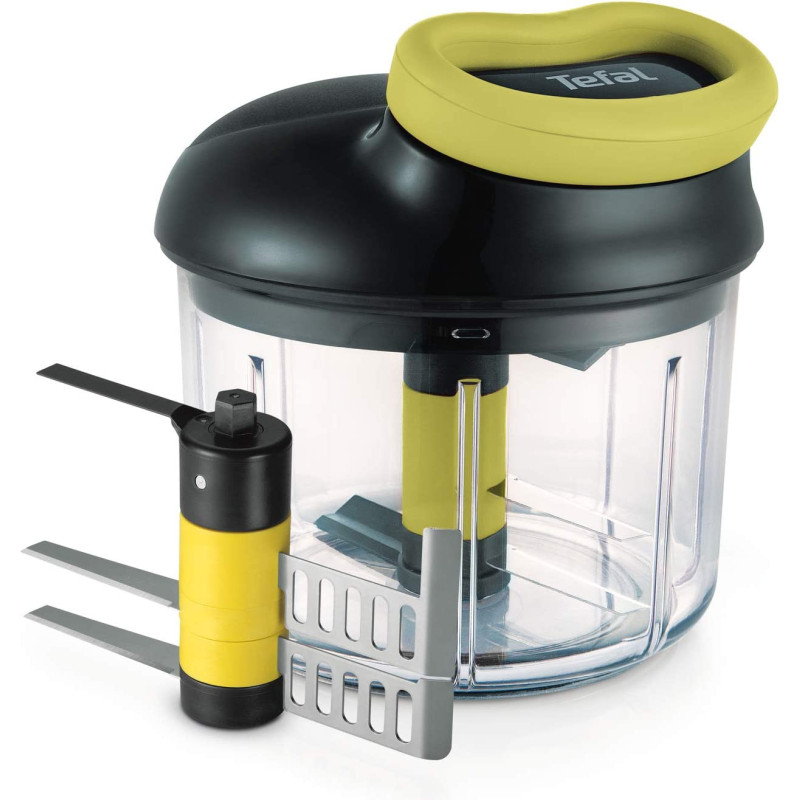 Tefal K1321324 Manual Chopper 5 Seconds 900 Ml Blades Pure E Chop Cutting Mixing Vegetables And Meat Nuts Onions