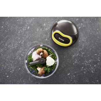 Tefal K1321324 Manual Chopper 5 Seconds 900 Ml Blades Pure E Chop Cutting Mixing Vegetables And Meat Nuts Onions