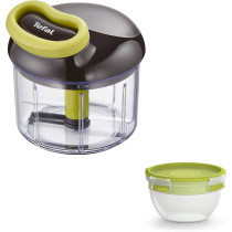 Tefal Manual Chopper Convenient Black Transparent Green 900 Ml Plastic K1320404 Salad Bowl Transparent Green 1 Litre Plastic