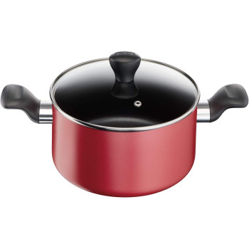 Tefal Super Cook Non Stick With Thermo Spot 12 Pcs Cooking Set, Red, Aluminium, B243SC85
