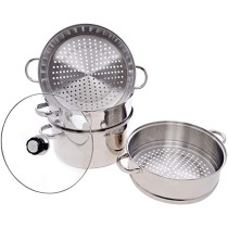 Wilson Stainless Steel 4 Tier Steamer With Glass Lid Silver Cs 20