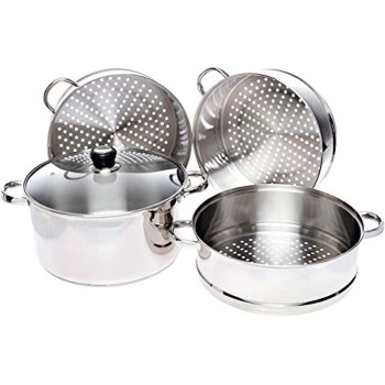 Wilson Stainless Steel 4 Tier Steamer With Glass Lid Silver Cs 20