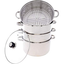 Wilson Stainless Steel 4 Tier Steamer With Glass Lid Silver Cs 20