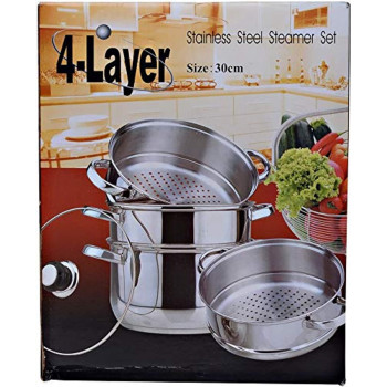 Wilson Stainless Steel 4 Tier Steamer With Glass Lid Silver Cs 20