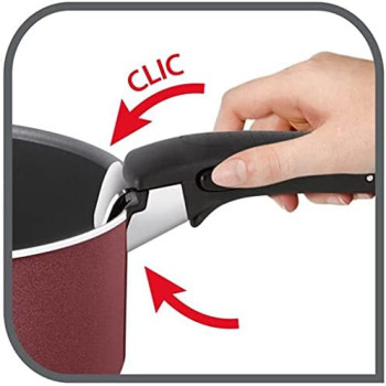 Tefal Ingenio Cook N Clean 6 Pcs Cooking Set Removable Handle Red, Aluminium, L2379202