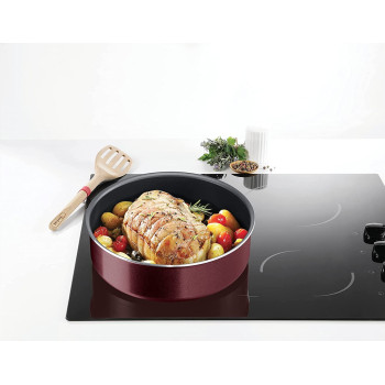 Tefal Ingenio Cook N Clean 6 Pcs Cooking Set Removable Handle Red, Aluminium, L2379202