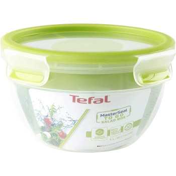 Tefal Masterseal Food Keeper 1 Litre Salad Box Food Container, Green, Plastic, K3100112
