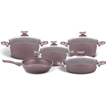 Homemaker Granitec 9 Pcs Big Cookware Set Rosegold