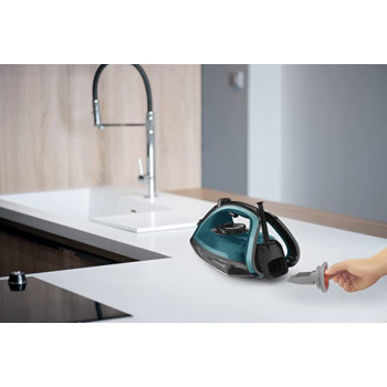 Tefal Ultraglish Steam Iron Durilium Airglide Anti Calc Anti Drip 2800 Watts Blue And Black Fv6832M0