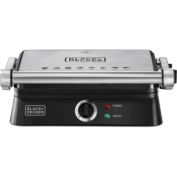 Black Decker 1400 W Contact Grill With Full Flat Grill For Barbecue Cg1400 B5 2 Years Warranty