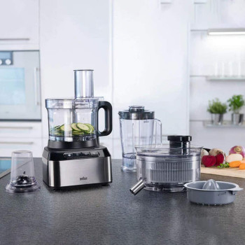 Braun Fp 3235 Si Purease 12 In 1 Food Processor 800 W 2.1 L Bowl Metal Design Black Min 1 Year Manufacturer Warranty