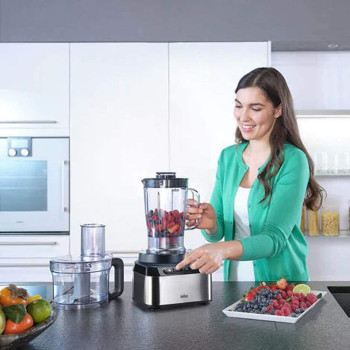 Braun Fp 3235 Si Purease 12 In 1 Food Processor 800 W 2.1 L Bowl Metal Design Black Min 1 Year Manufacturer Warranty