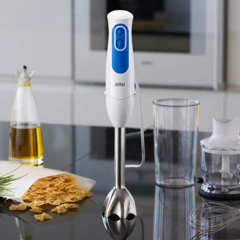 Braun Hand Blender Multiquick 3 700 W With 600Ml Bpa Free Beaker 500Ml Chopper Whisk Dual Speed Splash Control And Power Bell