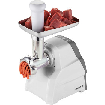 Kenwood Meat Grinder 2100 W Meat Mincer With Kibbeh Maker Sausage Maker Biscuit Attachment Feed Tube Pusher 3 Stainless Steel