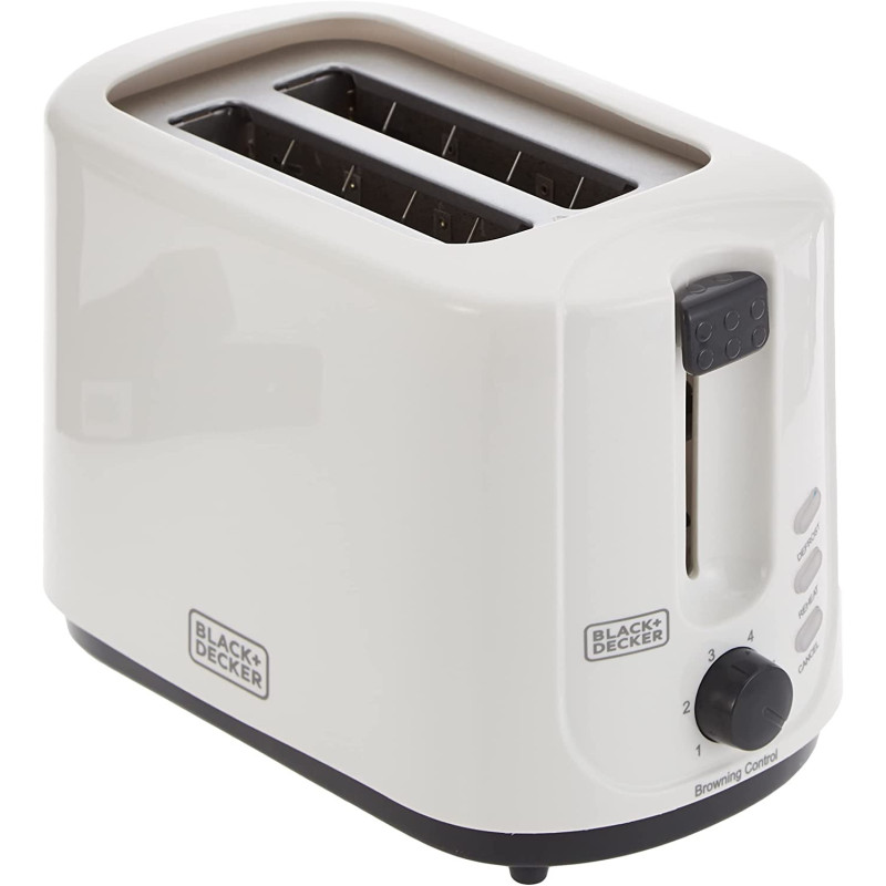 Black Decker 750 W 2 Slice Cool Touch Bread Toaster White Et125 B52 Years Warranty
