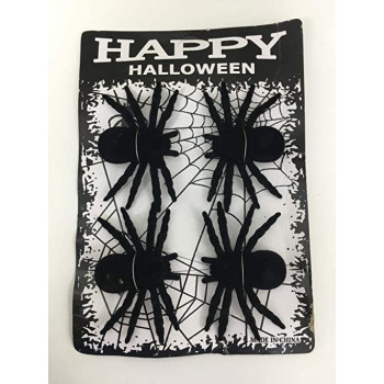 Party Propz Fake Giant Spider Halloween Giant Spider Large Fake Spider Halloween Spider Indoor and Outdoor Decoration Set of 4