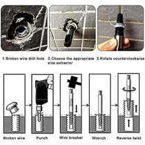 Abbasali Steel Damaged Screw Extractor Drill Bit Guide Set Broken Bolt Remover Easy Stripped8 Pieces