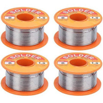 Abbasali 4Pcs Solder Core Wire Lead Tin Flux Soldering Welding High Purity Nocleaning Reel Soldering Diy Repair 50G 1Mm