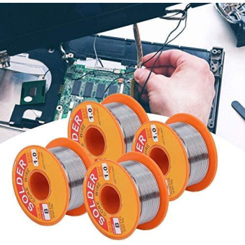 Abbasali 4Pcs Solder Core Wire Lead Tin Flux Soldering Welding High Purity Nocleaning Reel Soldering Diy Repair 50G 1Mm