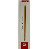 Abbasali Round Carpenter Pencil With Back Side Rubber 12Pcs Pack
