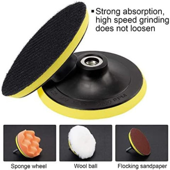 Abbasali 5 Inch125Mm Hook And Loop Buffing Pad For Sanding Discs Rotary Backing Pad With M14 Drill