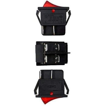 Abbasali Square Illuminated Red Button Kcd4 Dpst On Off 16A 250V Ac 20A 125V Ac 4 Pin Car Auto Boat Truck Red Pack 0F 2Pcs