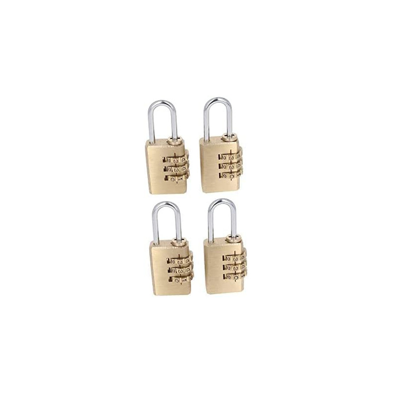 Abbasali 4Pcs 3 Digit Combination Padlock0.91 Inch Long Shackle Resettable Padlock Safety Lock Waterproof For School Employee