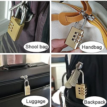 Abbasali 4Pcs 3 Digit Combination Padlock0.91 Inch Long Shackle Resettable Padlock Safety Lock Waterproof For School Employee