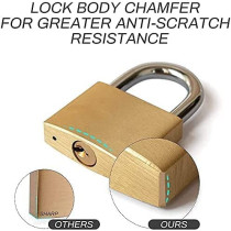 Abbasali 4 Pack Brass Locklong Shackle Padlock Keyed Alike With 1 9 16 40Mm Wide Lock Bodyoutdoor Weatherproof