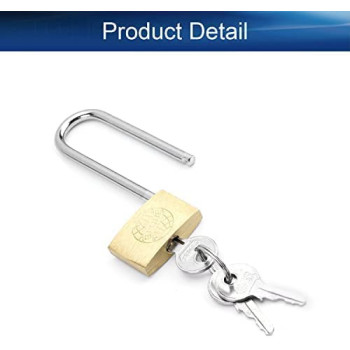 Abbasali Brass Padlock Keyed Alike 30Mm Wide Brushed Finish Long Harden Shackle Beam Lock For Drawer Gym Cabinet Warehouse 4Pcs