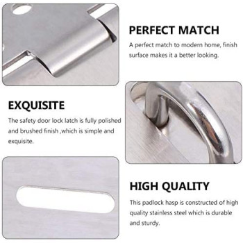Abbasali 4Pcs Stainless Steel Padlock Hasp Heavy Duty Hasp And Staple Padlock Staple Clasp For Door Window Cabints