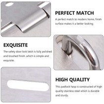 Abbasali 4Pcs Stainless Steel Padlock Hasp Heavy Duty Hasp And Staple Padlock Staple Clasp For Door Window Cabints