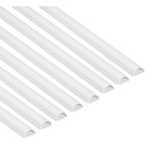 Abbasali Cable Trunking White 8 Meter Pack One Piece Half Round Wire Covers 8X 30Mm W X 15Mm H X 1 Meter Length 8 Meter