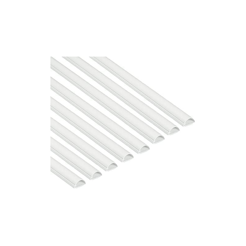 Abbasali Cable Trunking White 8 Meter Pack One Piece Half Round Wire Covers 8X 30Mm W X 15Mm H X 1 Meter Length 8 Meter