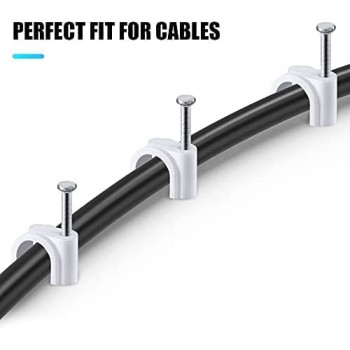 Abbasali 500Pcs Cable Clips With Steel Nails 4Mm 5Mm 6Mm 8Mm 10Mm Cable Management For Rg6 Rg59 Cat6 Rj45 Cable
