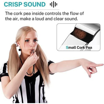 Abbasali Whistle 6 Pack Stainless Steel Finish Sports Whistles With Lanyard Loud Crisp Sound Whistles Bulk Great