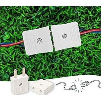 Abbasali 2Pin Extension Cable Wire Cord Cable 20M For Led Strips Black 2 Pin Male Female Adapter Plug Top White