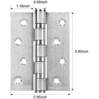 Abbasali 4X3X3Mm Door Hinges Heavy Duty Pack Of 2Pcs Sn Finish