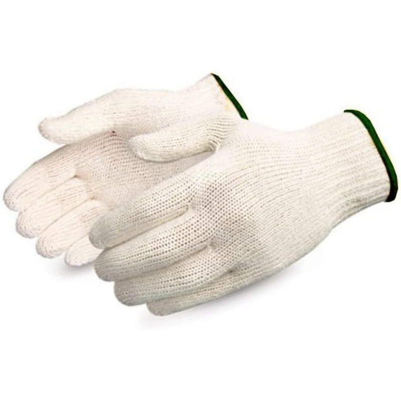10 Pairs White Factory Industry Protect Knitted Cotton Work Gloves