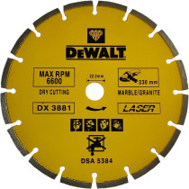 Dewalt Diamond Wheel Marble Granite 230 X 22.23Mm Laser Segmented Bladesmarble And Granite Yellow Black Dx3881