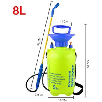Fjfsc 5L 8L Gardening Manual Pneumatic High Pressure Agricultural Sprayer Watering Watering Can Size8L