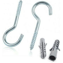 Screw Hook With Fisher Set Of 6Pcs